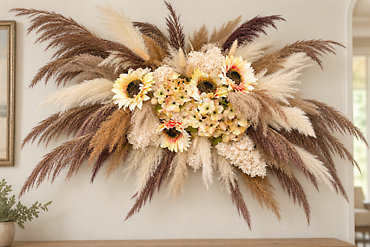 Pompas grass wall arch