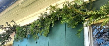 Christmas green garland by the foot