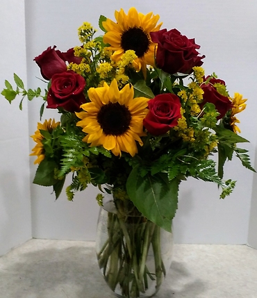 Sunflowers and Roses